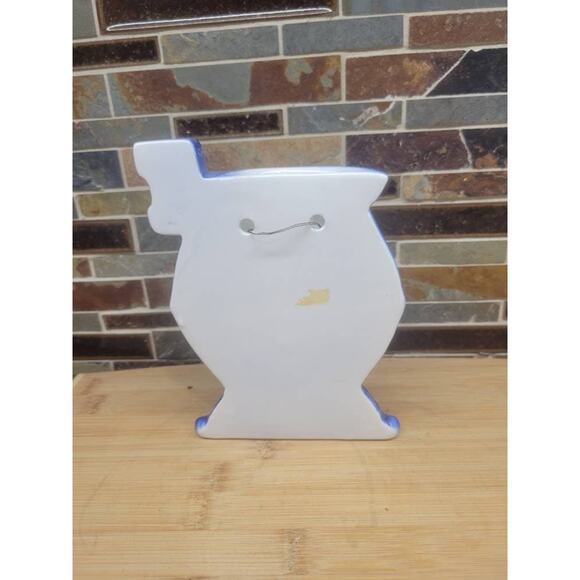 Vintage Wall Pocket Vase, Potbelly Stove with Fruit Design - Picture 3 of 5